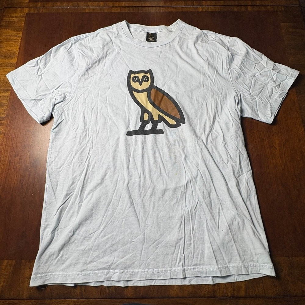 October's Very Own OVO Owl Logo White T-Shirt Large Drake 22x29